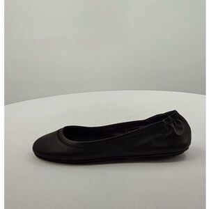 Quince Italian Leather On-The-Go Ballet Flat Black Shoes 7